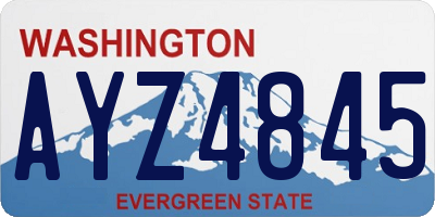 WA license plate AYZ4845
