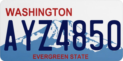 WA license plate AYZ4850