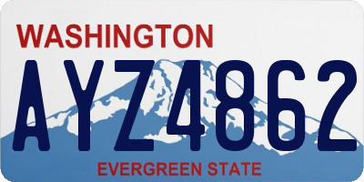 WA license plate AYZ4862