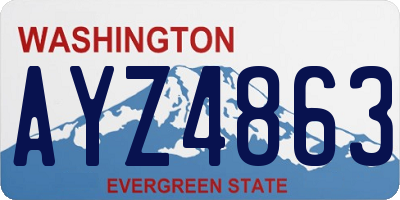 WA license plate AYZ4863