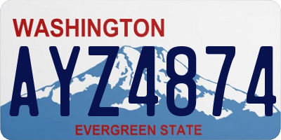 WA license plate AYZ4874
