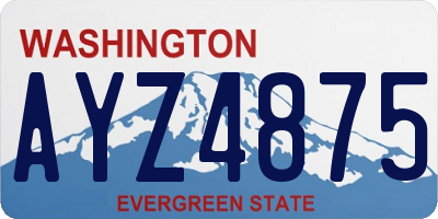 WA license plate AYZ4875