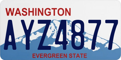 WA license plate AYZ4877