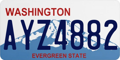 WA license plate AYZ4882