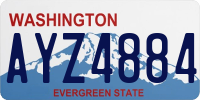 WA license plate AYZ4884