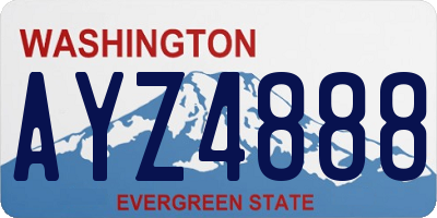 WA license plate AYZ4888