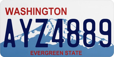 WA license plate AYZ4889