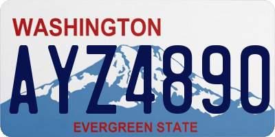 WA license plate AYZ4890