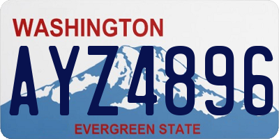 WA license plate AYZ4896