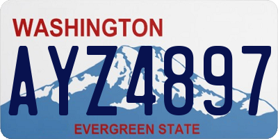 WA license plate AYZ4897