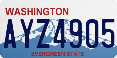 WA license plate AYZ4905