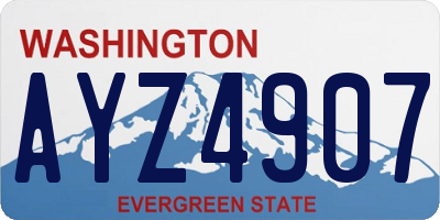 WA license plate AYZ4907