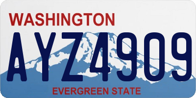 WA license plate AYZ4909