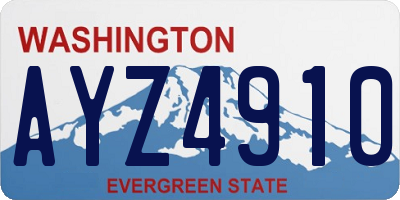 WA license plate AYZ4910