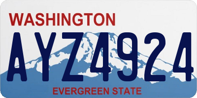 WA license plate AYZ4924
