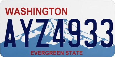 WA license plate AYZ4933