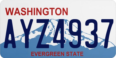 WA license plate AYZ4937
