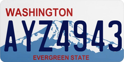 WA license plate AYZ4943