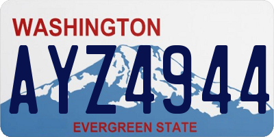 WA license plate AYZ4944