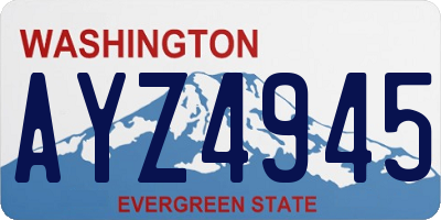 WA license plate AYZ4945