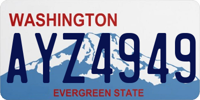 WA license plate AYZ4949