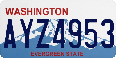 WA license plate AYZ4953