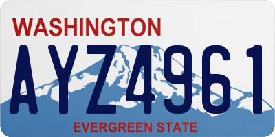 WA license plate AYZ4961