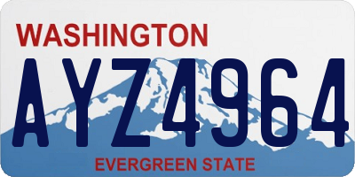 WA license plate AYZ4964