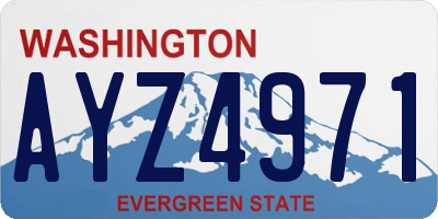 WA license plate AYZ4971