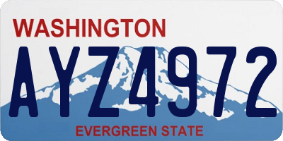 WA license plate AYZ4972