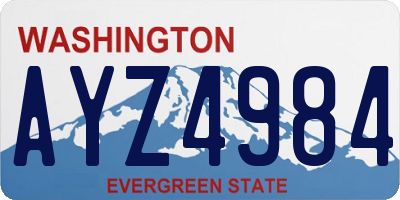 WA license plate AYZ4984