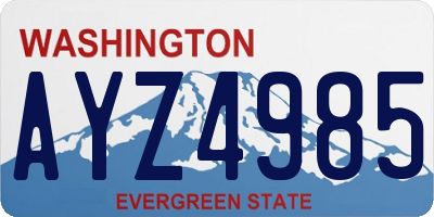 WA license plate AYZ4985