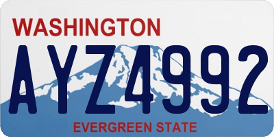 WA license plate AYZ4992