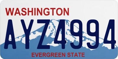 WA license plate AYZ4994