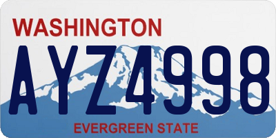 WA license plate AYZ4998