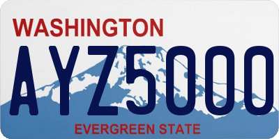 WA license plate AYZ5000