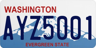 WA license plate AYZ5001