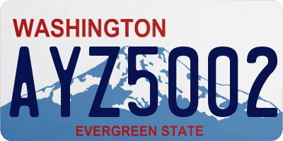 WA license plate AYZ5002