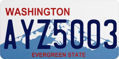 WA license plate AYZ5003