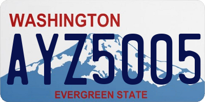 WA license plate AYZ5005