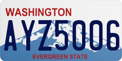 WA license plate AYZ5006