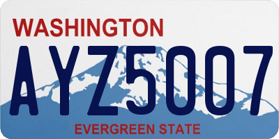 WA license plate AYZ5007