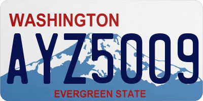 WA license plate AYZ5009