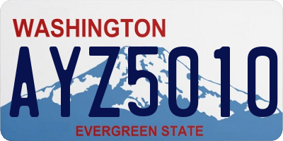 WA license plate AYZ5010