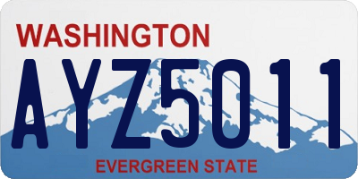 WA license plate AYZ5011