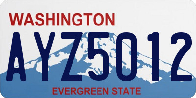 WA license plate AYZ5012