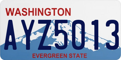 WA license plate AYZ5013