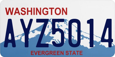 WA license plate AYZ5014