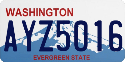 WA license plate AYZ5016