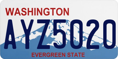 WA license plate AYZ5020